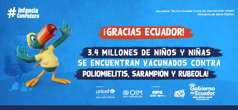 ¡Por un Ecuador libre de poliomielitis, sarampión y rubeola!
